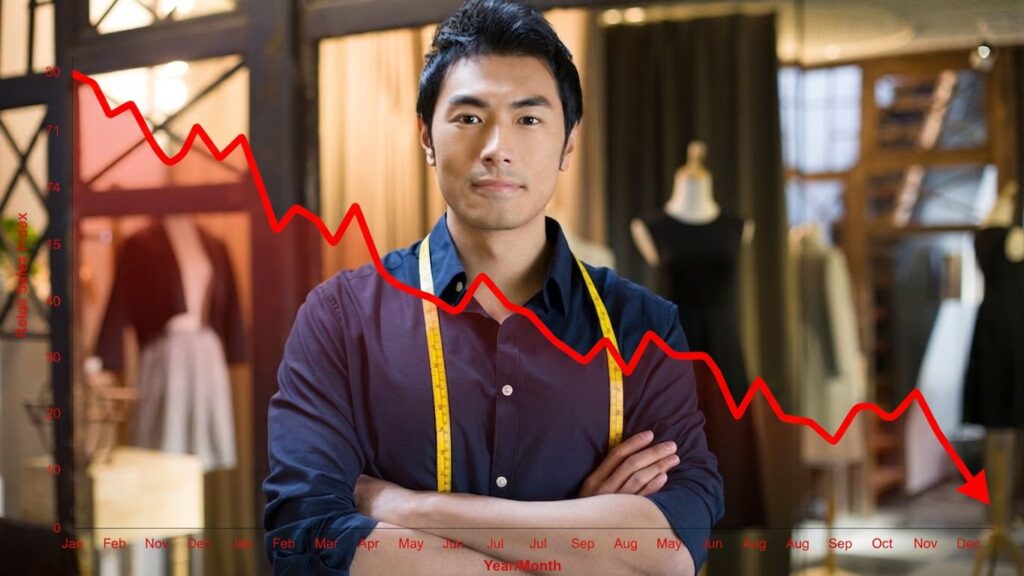 downward trend in china retail