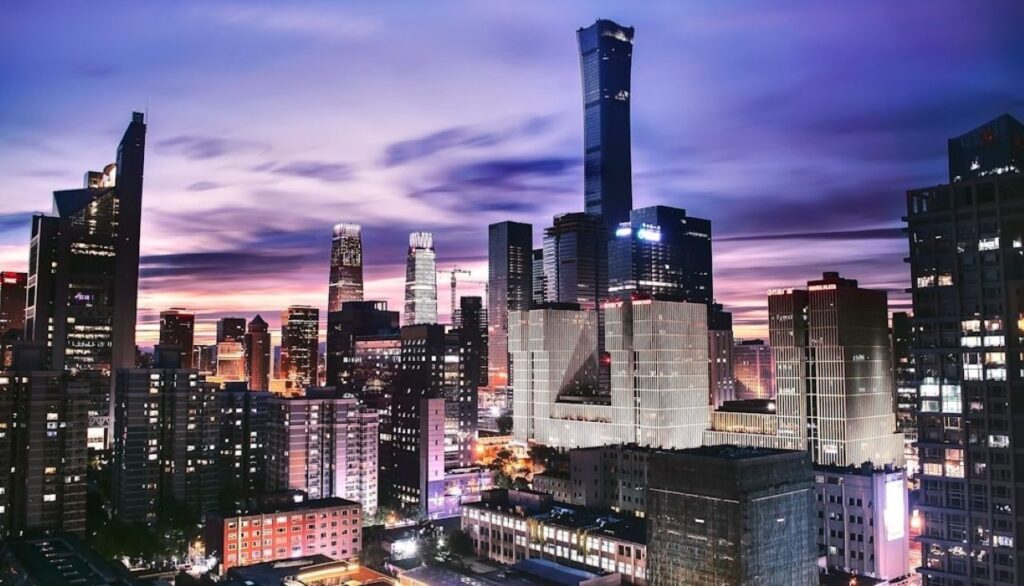 beijing skyline skyscraper night