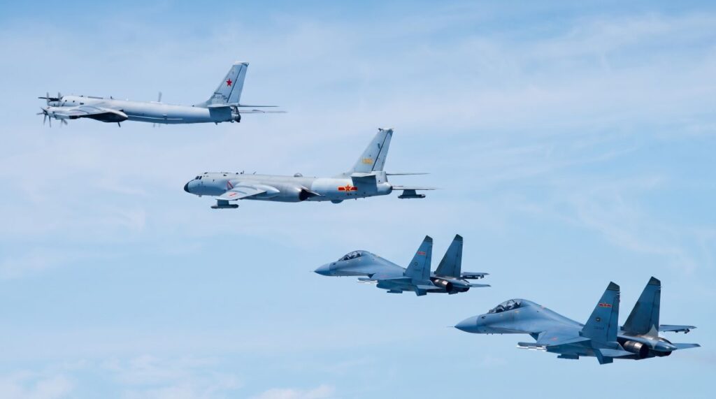 russian and china joint flyover japan and korea