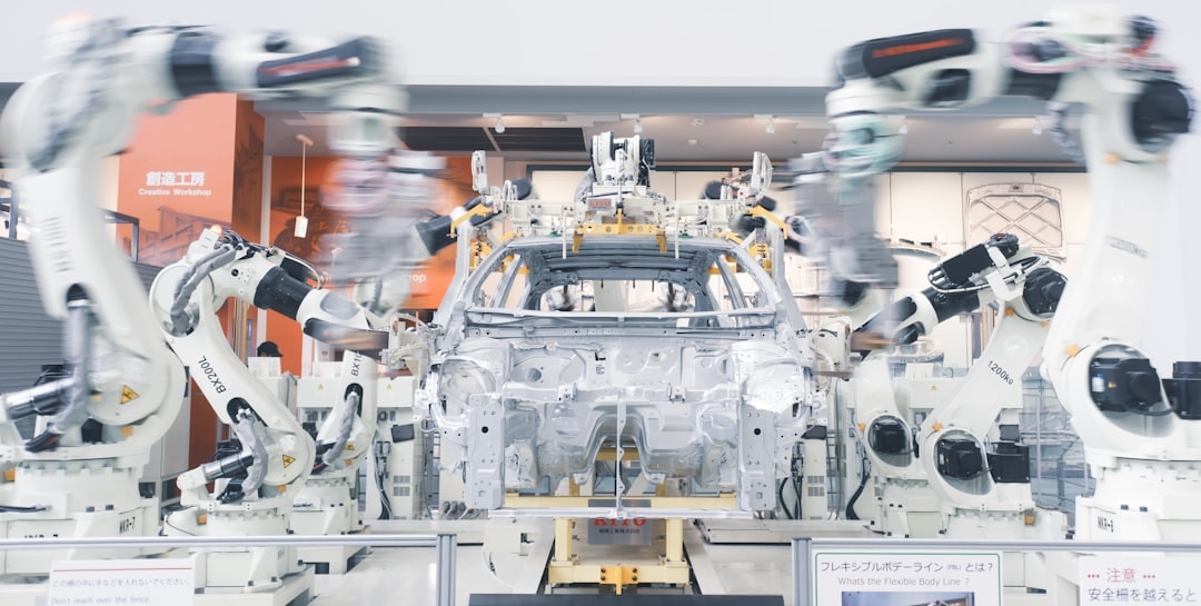 humanoid robot factory industrial robotics close up