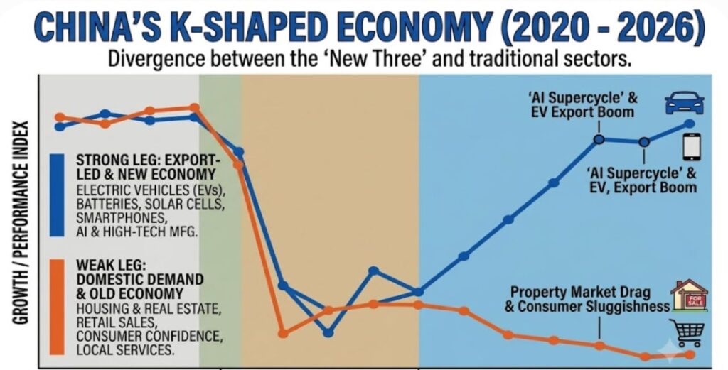 k shape china growth pattern