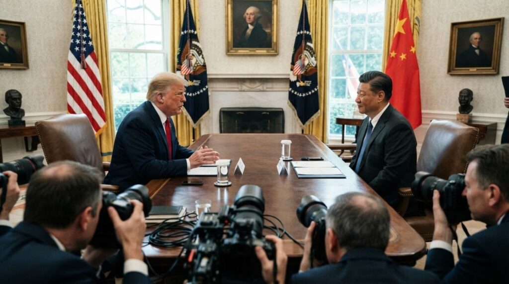 photojournalistic trump xi at white house meeting