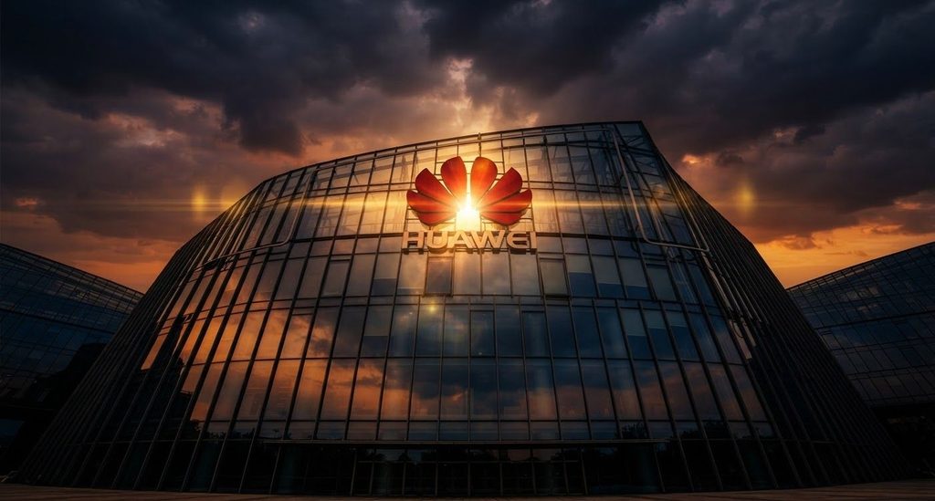 a powerful dramatic architectural photograph of huawei china