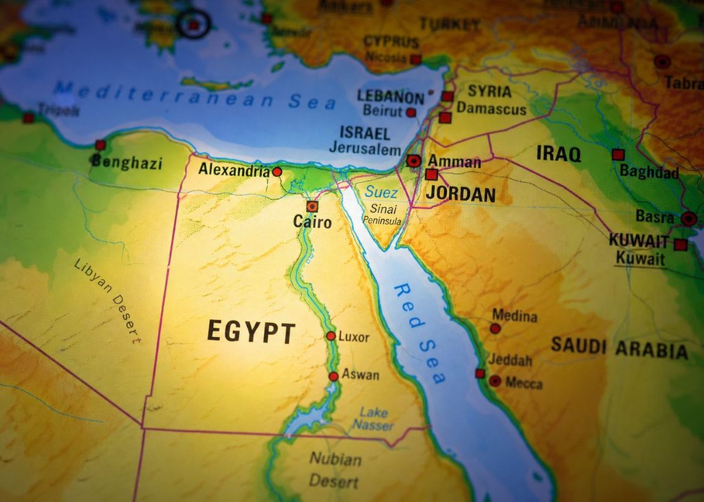 egypt map of region after visit from xi