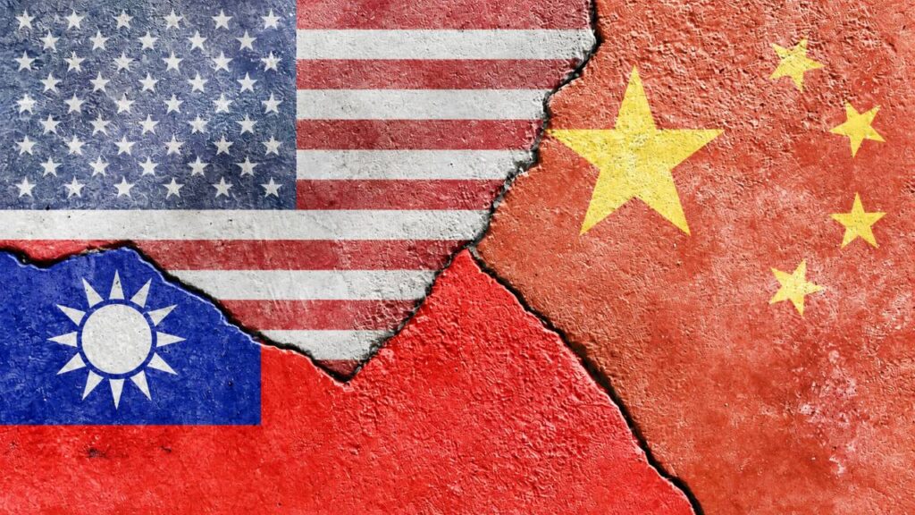 taiwan china usa flags