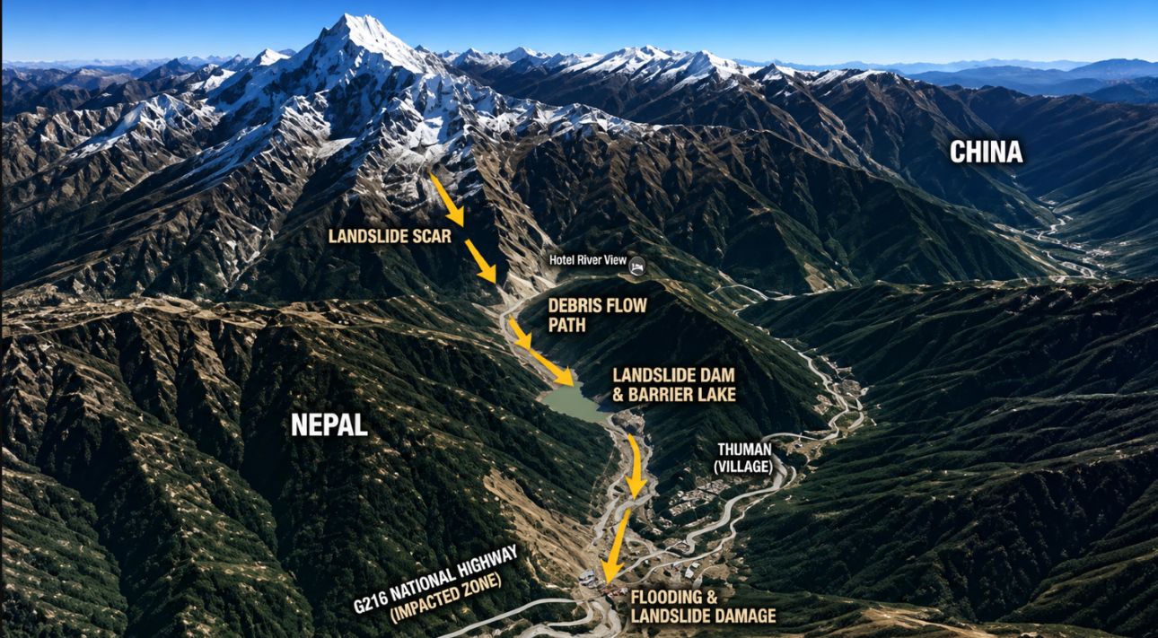 tibet landslide route